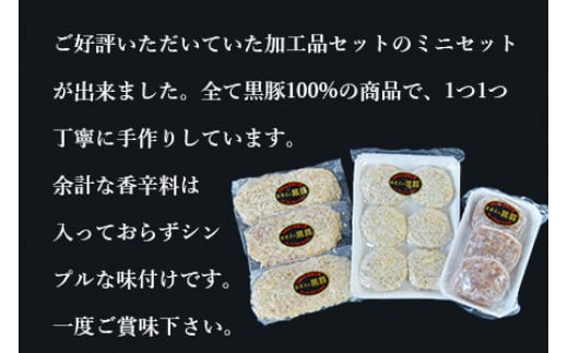 【12月8日までの入金確認で年内発送】＜まさとの黒豚加工品セットミニ 3種計12個＞翌々月末迄に順次出荷