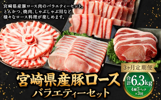 ＜宮崎県産豚セット（計2.1kg×3回）＞