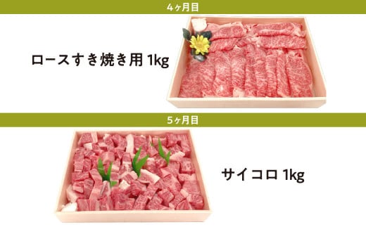 CO05 定期便 近江牛ロース満喫コース（5回） サーロイン1kg,厚切り1kg,ブロック1kg,すき焼き1kg,サイコロ1kg　肉の大助 近江牛 ブランド牛 近江牛 牛肉 近江牛 近江牛 贈り物 ギフト 近江牛 やきしゃぶ 近江牛 国産 近江牛 滋賀県 近江牛 東近江市近江牛 近江牛 霜降り 日本三大和牛 ふるさと納税