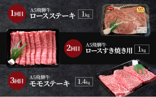 飛騨牛 A5 大満足 飛騨牛三昧  6か月 定期便 ステーキ すき焼き 焼肉[№5787-1083]