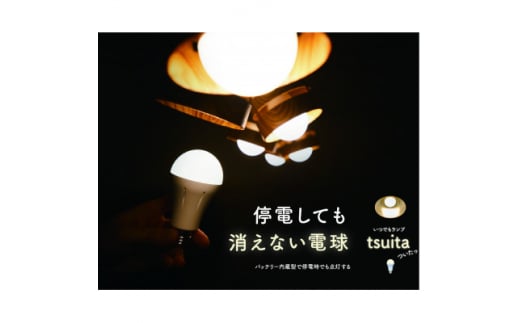 ＜ふるさと納税＞停電しても消えない電球「いつでもランプtsuita」昼白色2個セット【1494795】