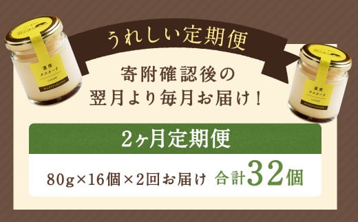 【2回定期便】 浜んまちPUDDING カスタードプリン 16個 セット