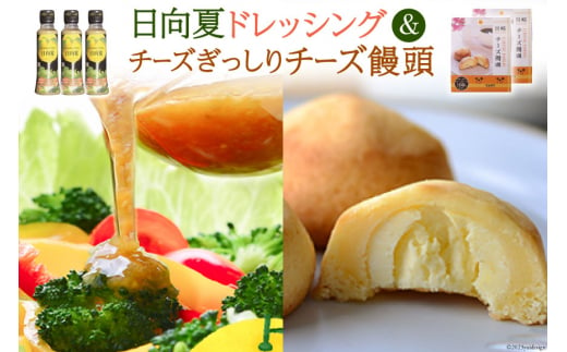 日向夏ドレッシング 180ml×3 & チーズぎっしりチーズ饅頭 10個 [ミツイシ 宮崎県 日向市 452060836] 調味料 柑橘 日向夏 詰め合わせ セット