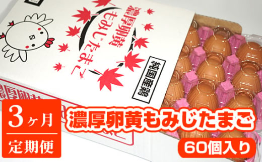 濃厚卵黄もみじたまご【60個入り】【3ヶ月連続】定期便 [No.935]  ／ タマゴ 純国産 新鮮 採れたて 岐阜県 特産