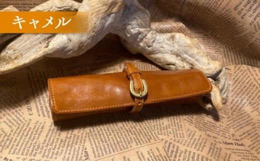 蹄鉄バックルロールペンケース（ブラック）　栗東市 / 株式会社ブルズエフ [BIAU302]