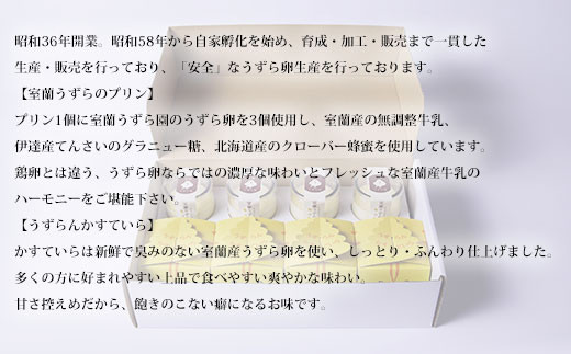 ≪3ヶ月定期便≫室蘭うずらのプリン4個＆かすていらキューブ4個 【 ふるさと納税 人気 おすすめ ランキング 北海道 室蘭 定期便 うずらん たまご 卵 プリン カステラ スポンジケーキ スイーツ 濃厚 焼菓子 洋菓子 和菓子 セット 大容量 詰合せ ギフト 贈答 プレゼント 北海道 室蘭市 送料無料 】 MROF009