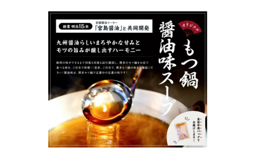 2024年4月発送開始『定期便』博多醤油もつ鍋　10人前セット(水巻町)全6回【5153328】