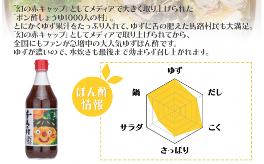 【年内発送】 ゆずポン酢 1000人の村/360ml×6本 調味料 ゆず 柚子 ドレッシング 有機 オーガニック 鍋 水炊き  お歳暮 お中元 ギフト のし 熨斗 高知県 馬路村【353】