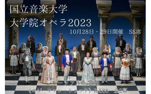 【10月29日上演分】国立音楽大学　大学院オペラ2023　SS席1枚