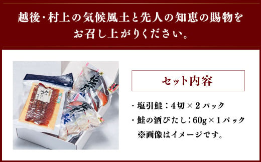 永徳 鮭乃蔵「塩引鮭」8切と「鮭の酒びたし」60g