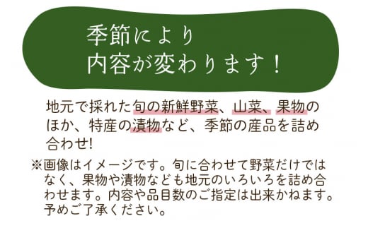 季節の産直詰め合わせ 野菜 山菜 果物 フルーツ 漬物 など