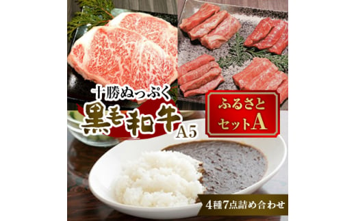 十勝ぬっぷく黒毛和牛(A5)  ふるさとセットA(サーロインステーキ、内ももすき焼、焼肉、カレー)【1146988】