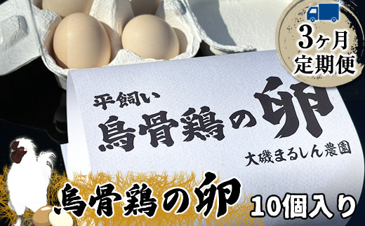 【定期便：3ヶ月連続でお届け】（10個入り）湘南で育った平飼い、烏骨鶏の卵。大磯まるしん農園【 たまご 神奈川県 大磯町 】