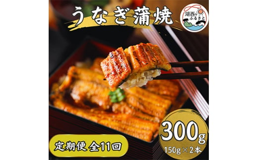 ＜発送月固定定期便＞＜産地直送＞浜名湖産　うなぎ蒲焼150g×2尾[かわべのうなぎ]全11回【4013249】