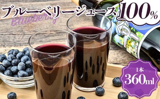 ブルーベリー100%ジュース 1本（360ml） 【中泊町特産物直売所ピュア】 中里 小泊 中泊 青森 F6N-214