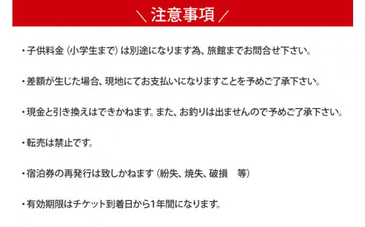 KCH-2　鹿嶋市　共通旅館宿泊券　１泊２日券　2名様ご利用宿泊券