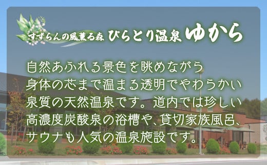 すずらんの風薫る森びらとり温泉『ゆから』１泊朝食付き1名様宿泊券 ふるさと納税 人気 おすすめ ランキング 宿泊券 温泉 北海道 平取町 送料無料 BRTC002