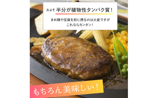 120042001 おいしいWタンパク スマイルバーグ(90g×24)｜ふるさと納税 石狩市 冷凍したまま焼ける 北海道 ハンバーグ ヘルシー