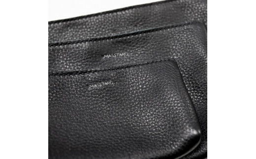 MASSTARD -MINIMAL LEATHER POUCH SMALL- BLACK