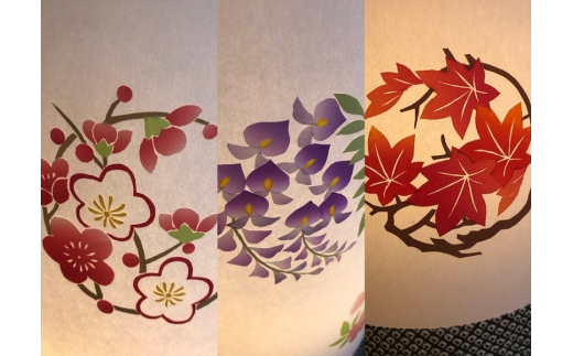 着物生地で作ったおしゃれな行灯（あんどん） お花のドット