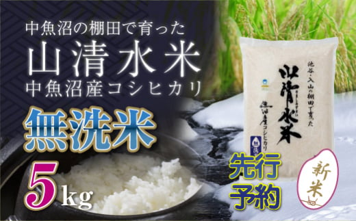 新潟県魚沼産コシヒカリ「山清水米」無洗米5kg