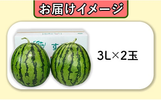 【令和7年度出荷分】赤玉すいか（羅皇ザ・スイート）　３Lサイズ×2玉