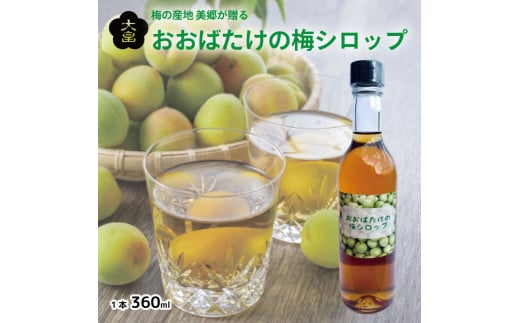 梅シロップ おおばたけの梅シロップ 360ml 1本 美郷 梅 シロップ うめ 果物 フルーツ ノンアルコール スイーツ お菓子 デザート ゼリー ジェラート アイス ヨーグルト かき氷 梅酒 ギフト 贈答 プレゼント 送料無料 徳島県 吉野川市