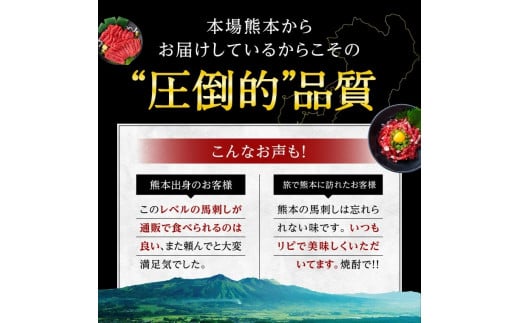 【美味しくてヘルシー！】国産 熊本 馬刺し 赤身 霜降り たてがみ 定番部位食べ比べセット【熊本と畜】 送料無料 馬刺し 馬肉 馬　お中元 プレゼント ギフト お歳暮 お土産 お祝い 熊本 九州 美里町 041-492