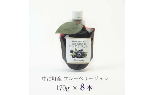 中泊町産 ブルーベリージュレ 8本セット 【中泊町特産物直売所ピュア】 無農薬 ブルーベリー ジュレ フルーツ 果物 ビタミンE アントシアニン 栄養 セット 詰め合わせ スイーツ おやつ 中泊町 青森 F6N-028