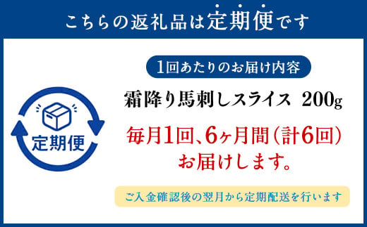 【定期便6回】霜降り馬刺しスライス 200g