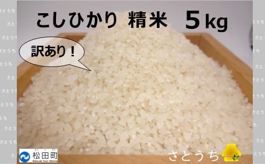 令和5年産米【訳あり・農家直送】松田町のお米（こしひかり）　5kg