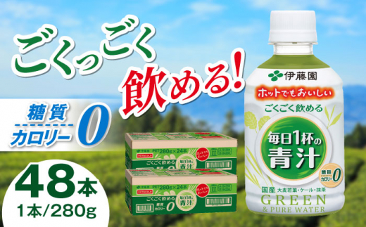 伊藤園 ごくごく飲める毎日1杯の青汁 280g×48本 2ケース 青汁 無糖青汁 あおじる 飲料 カロリー 糖質 健康 岐阜市/伊藤園 岐阜支店 [ANCX005]