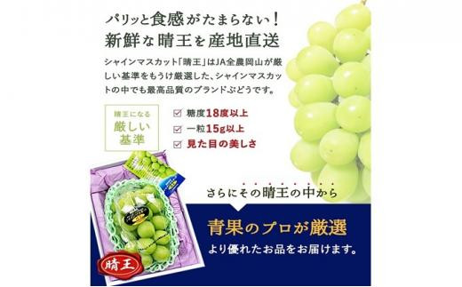 ぶどう 2025年 先行予約 シャイン マスカット 晴王 3～5房 2kg前後 （8月上旬～9月下旬発送分） ブドウ 葡萄 岡山県産 国産 フルーツ 果物 ギフト