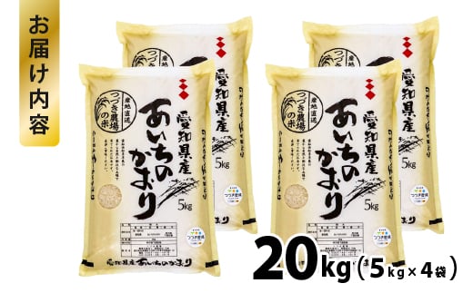 No.195 【令和6年産 新米】愛知県産あいちのかおり　20kg【申込受付は11月末まで】 ／ お米 精米 大粒 あっさり 愛知県 特産品