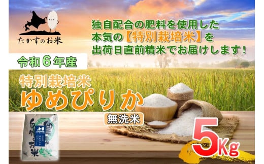 A218 　【 令和6年産 】 ゆめぴりか （ 無洗米 ） 特Aランク 北海道 米 を代表する人気の品種 5㎏ 北海道 鷹栖町 たかすのお米 米 コメ こめ ご飯 無洗米 お米 ゆめぴりか コメ  無洗米