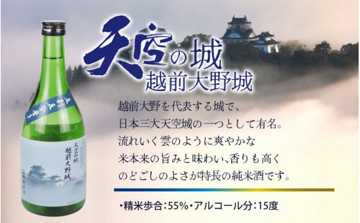 奥越前大野 日本酒 清酒『天空の城 越前大野城と星空のまち 越前大野城』 720ml飲み比べセット