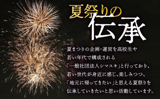 【応援寄附】花火大会の継続を応援！～ふるさとの花火が結ぶ伝統の輪～　寄附金額：1,000,000円　C064-001-02