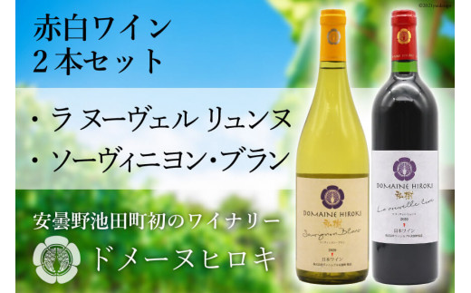 赤白ワイン 「ラ ヌーヴェル リュンヌ」・「ソーヴィニヨン・ブラン 」各750ml 計2本 / DOMAINE HIROKI ドメーヌ・ヒロキ / 長野県 池田町 [48110243]