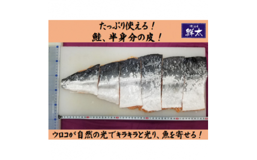 釣りエサ用「鮭の皮」フリーカット約400g(深海・中深海釣りなど)お好きなサイズにカットしてください【1502932】