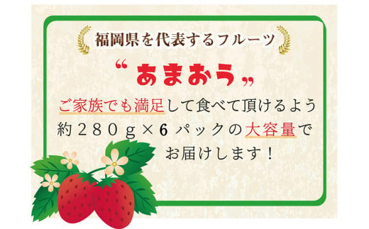 【2022年2月下旬より順次発送】大粒 あまおういちご G(グランデ) 約280g×6パック