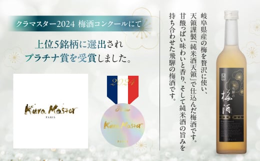 【年内順次発送】 飛騨の梅酒（日本酒仕込み）500ml×1 梅酒 うめ酒 ウメ酒 お酒 酒 天領酒造 天領 下呂市 飛騨 純米酒 年内配送 年内発送 年内に届く