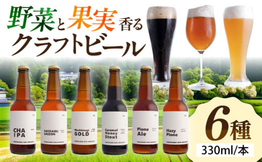 【お歳暮対象】クラフトビール 地ビール 6種類(ピオーネ2種、梅、はちみつ、もち麦、お茶) 三次市/なちゅbio[APCA002]