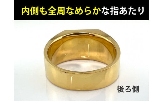 5-215 純金(Ｋ２４)製 印台リングCタイプ　※19号　ALPBK056-19