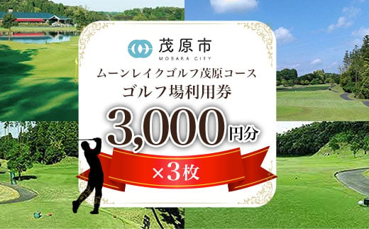 ムーンレイクゴルフクラブ茂原コース　ゴルフ場利用券(3,000円分×3枚)ふるさと納税 ゴルフ場 利用券 ゴルフプレー券 プレーチケット ゴルフ ごるふ Golf チケット ゴルフプレー プレー券 千葉県 茂原市MBG003