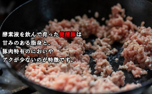 ＜定期便6回＞ 北海道産 健酵豚 ひき肉 計 1.2kg (全7.2kg) 定期便 豚肉 ブランドポーク 大容量 小分け 挽肉