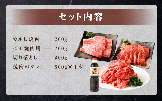 くまもと黒毛和牛 杉本本店 黒樺牛 A4～A5等級 焼き肉用カルビ・モモ・切り落としセット 計700g タレ1本