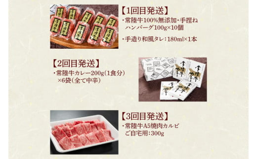 【ふるさと納税】【定期便 全6回】常陸牛 6ヶ月 定期便 Bコース ハンバーグ 焼肉 すき焼き しゃぶしゃぶ レトルトカレー ギフト セット プレゼント 黒毛和牛 ふるさと納税 定期便 肉 ギフト対応 【肉のイイジマ】 茨城県 水戸市（DU-108）