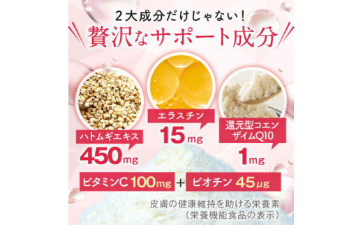 ＜2ヵ月毎定期便＞ヒアルロン&コラーゲン+還元型CoQ10　袋タイプ×2個セット 60日分全3回【4054722】