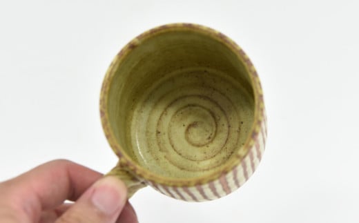 京焼「遙白釉＆新羅釉／木賊紋マグカップ」【ピスタチオグリーン＆黒】2種セット〈マグカップ 京焼 手作り カップ 食器 陶器 工芸品 新羅釉 遙白釉〉 S1601