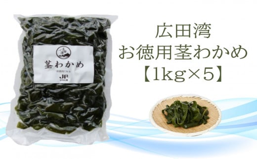 広田湾漁協からお届け！お徳用茎わかめ（１kg×5袋）